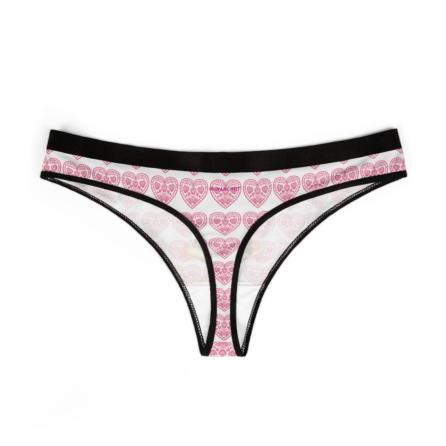 Romantic Diamond Heart Women's Thongs White #PY