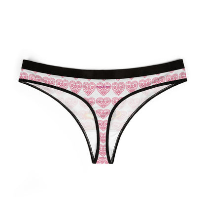 Romantic Diamond Heart Women's Thongs White #PY