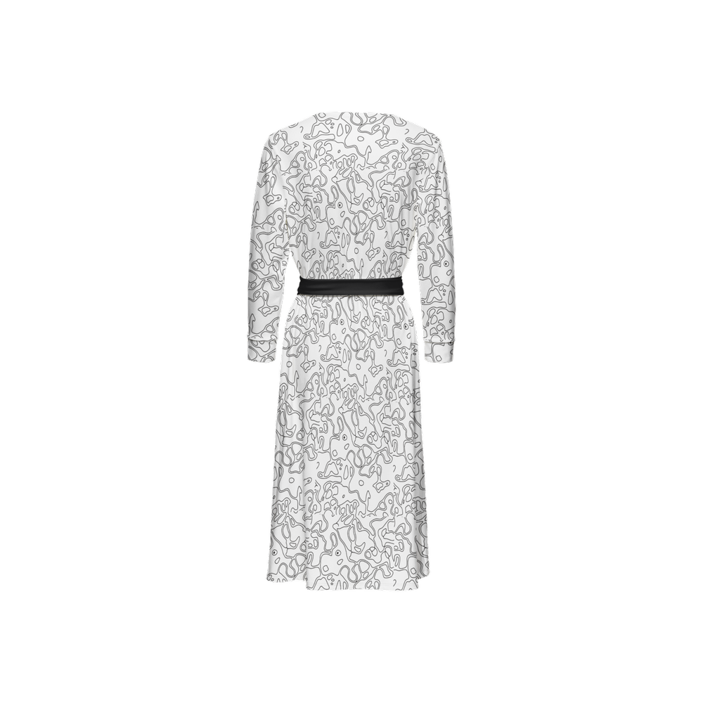 Humanchic Wave dress Wrap Dress - White/Black