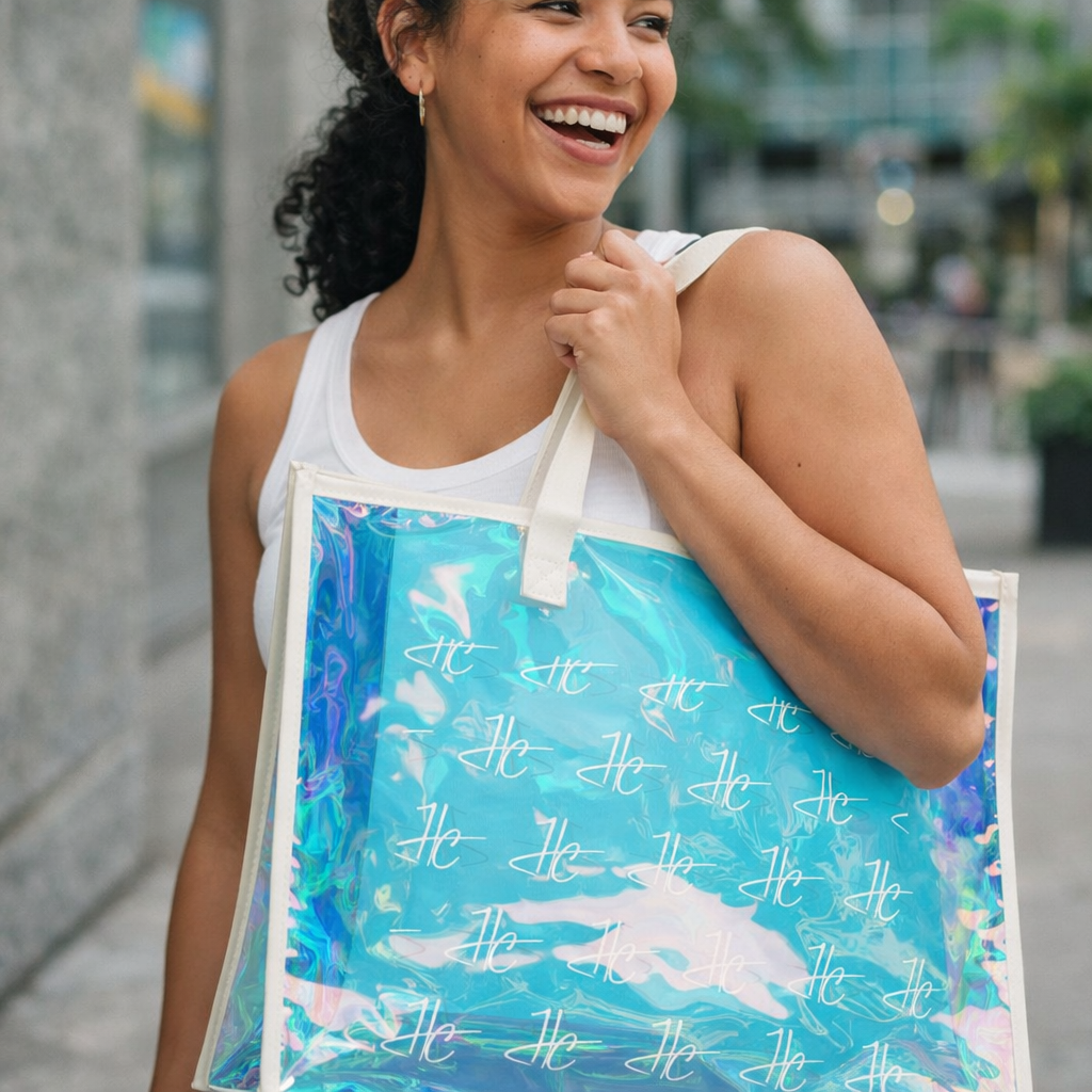 HUMANCHIC Travel-ready Holographic Tote — Unisex
