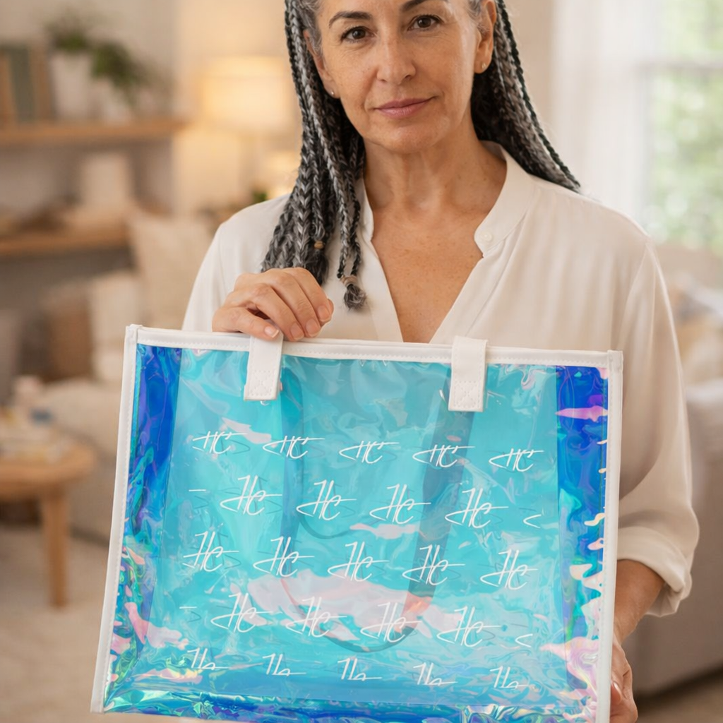 HUMANCHIC Travel-ready Holographic Tote — Unisex