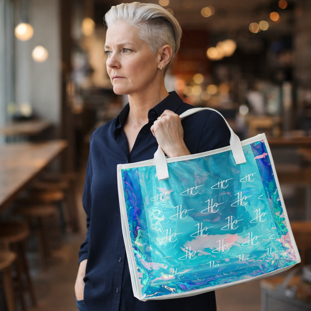 HUMANCHIC Travel-ready Holographic Tote — Unisex
