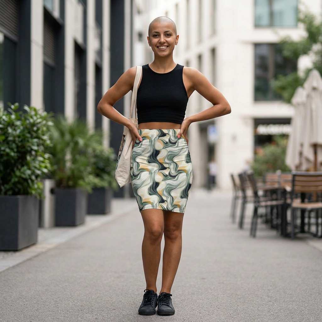 HUMANCHIC Refined abstract Pencil Skirt — Women