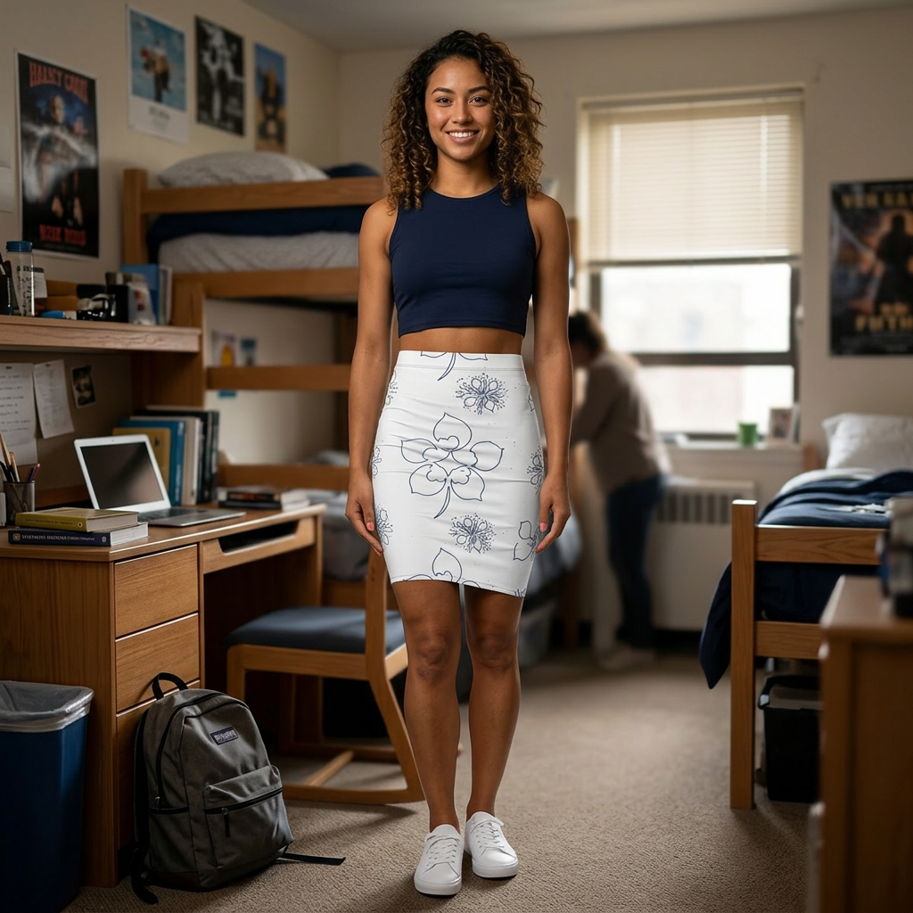 Trevor Mid-Waist Pencil Skirt