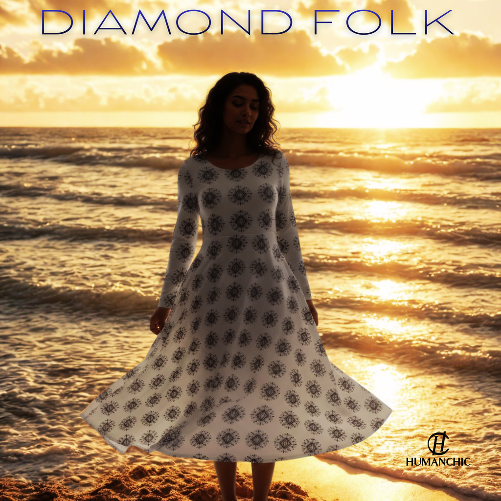HUMANCHIC Diamond Folk Atelier Everyday Long Sleeve Dress — Women
