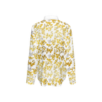 Flower Women's Classic Long Sleeve Button-Up Shirt Silky-Golden
