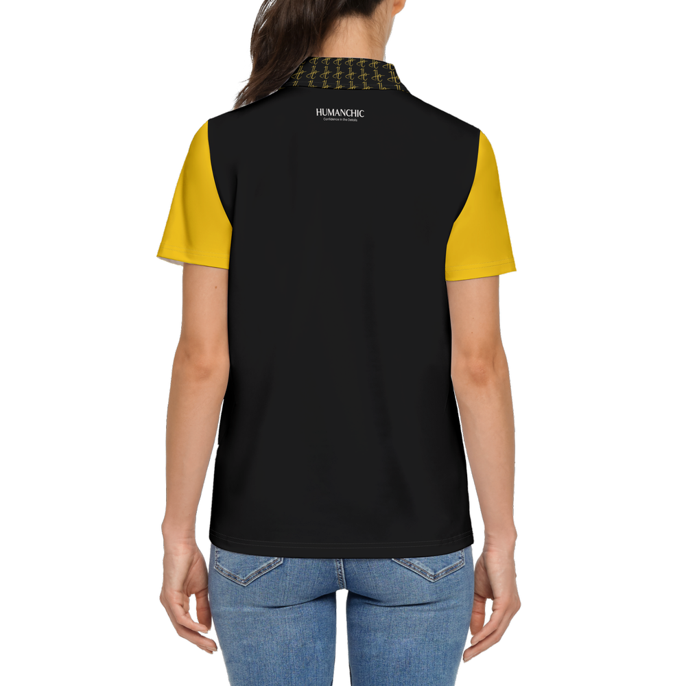 Love Women's Classic Fit Short-Sleeve Polo Shirt-Novatomato - black