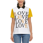 Love Women's Classic Fit Short-Sleeve Polo Shirt-Novatomato - yellow