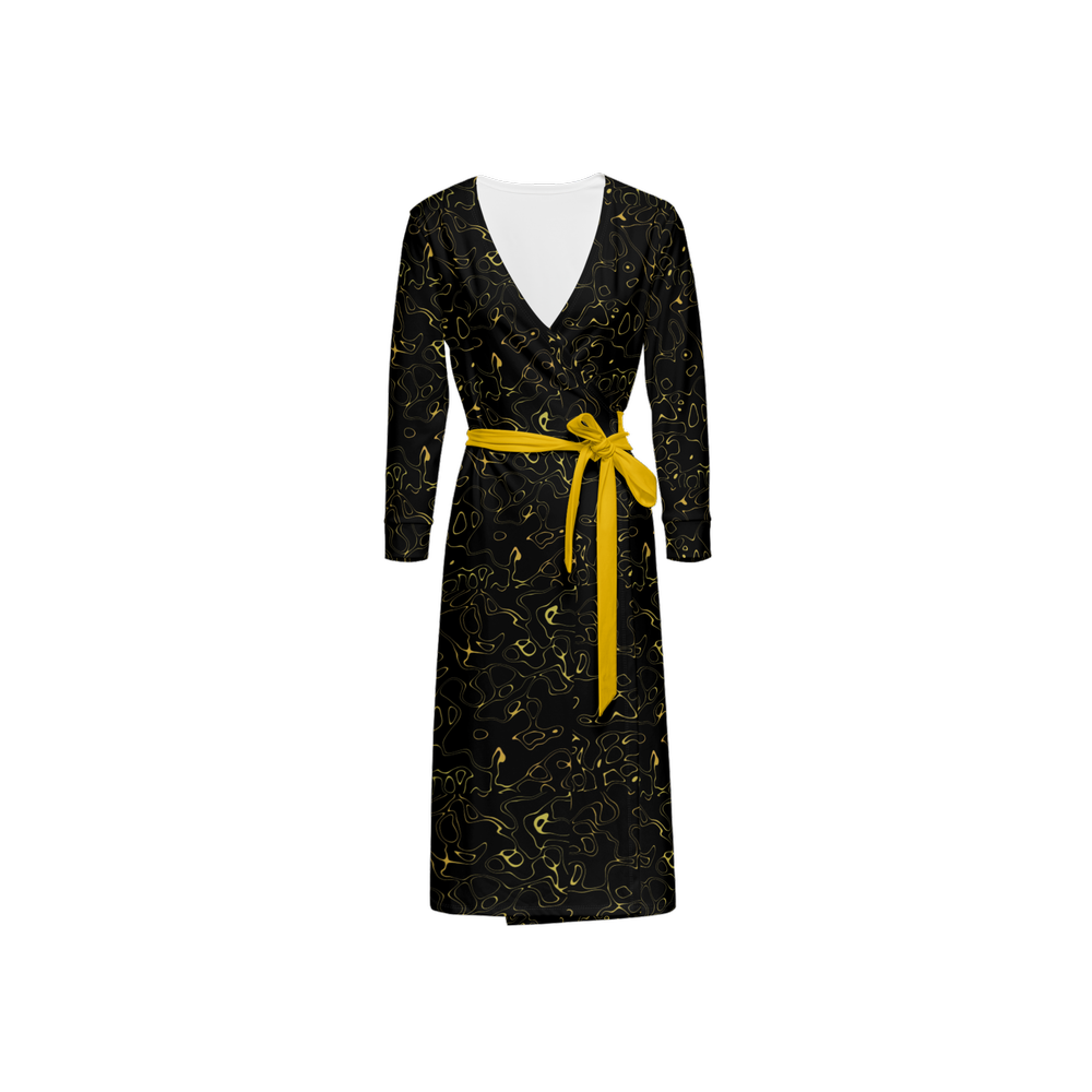 Humanchic Wave dress Wrap Dress - Black/Gold