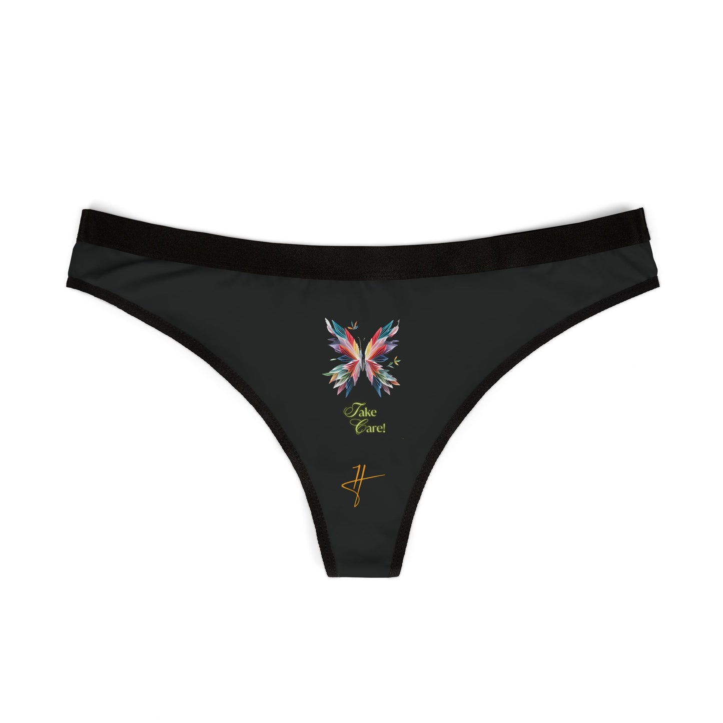 Take Care Women's Thongs Underwear BLACK #PY