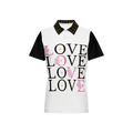 Love Women's Classic Fit Short-Sleeve Polo Shirt- White Novatomato