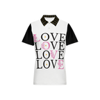 Love Women's Classic Fit Short-Sleeve Polo Shirt- White Novatomato