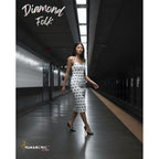 HUMANCHIC Diamond Folk Tie-Strap Midi Dress — Women