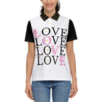 Love Women's Classic Fit Short-Sleeve Polo Shirt- White Novatomato
