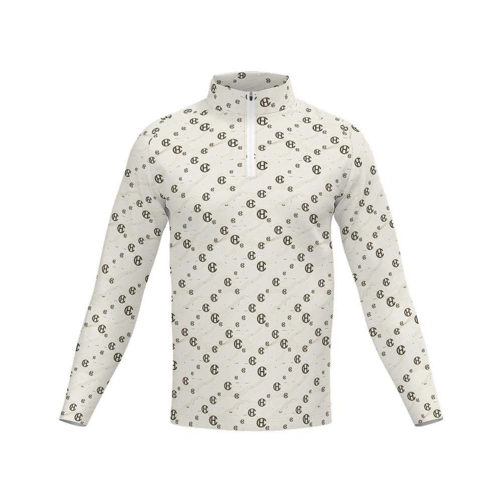 Men's Long Sleeve Quarter Zip -Cotton Feel 200g