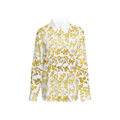 Flower Women's Classic Long Sleeve Button-Up Shirt Silky-Golden