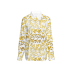 Flower Women's Classic Long Sleeve Button-Up Shirt Silky-Golden