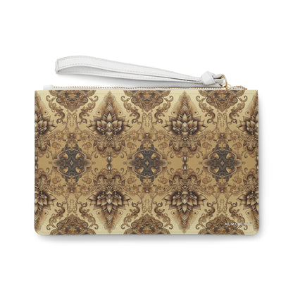 Fluid Brown Elegant Bohemian Clutch Handbag #PY