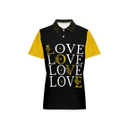 Love Women's Classic Fit Short-Sleeve Polo Shirt-Novatomato - black
