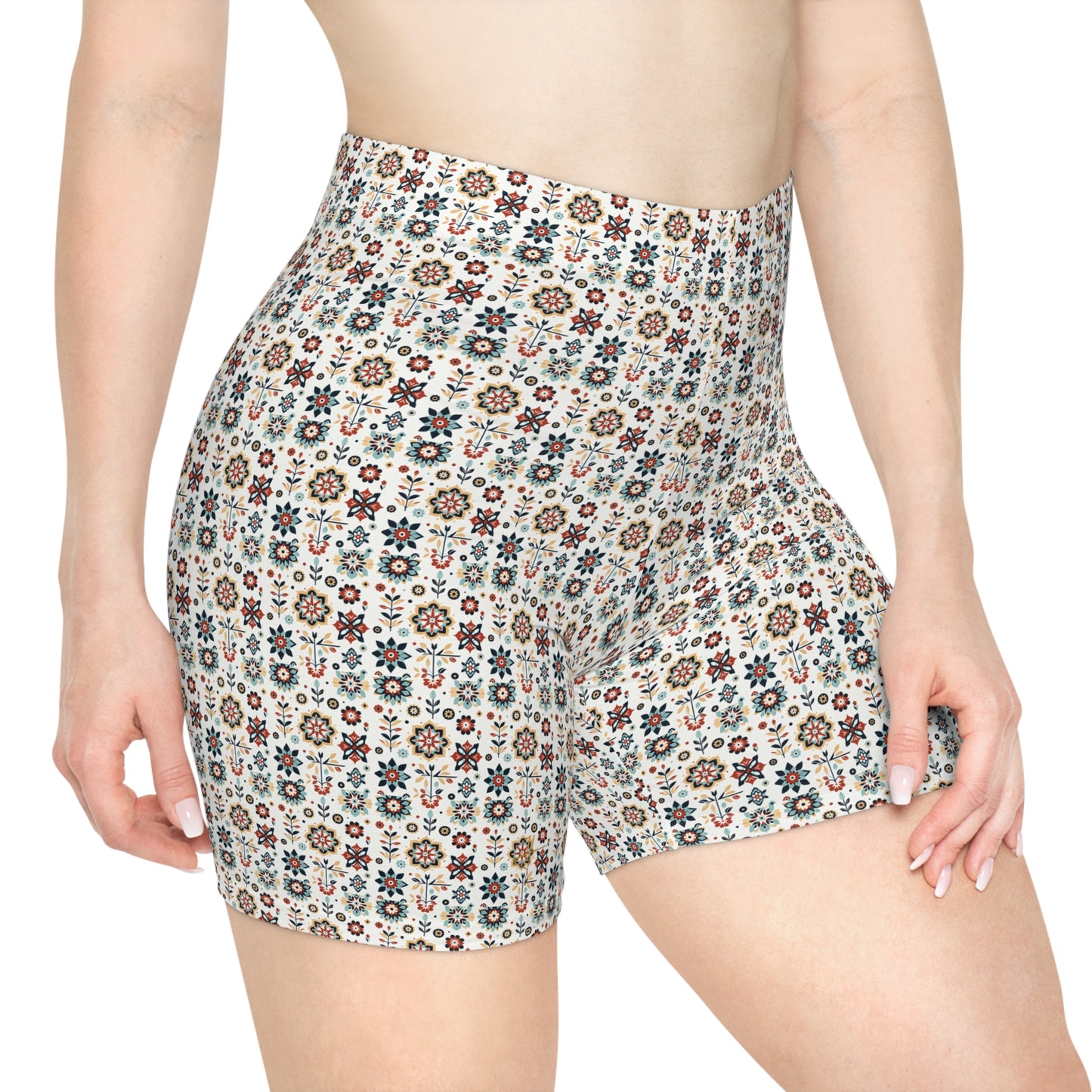 Flowered GEO Women's Biker Shorts #PY