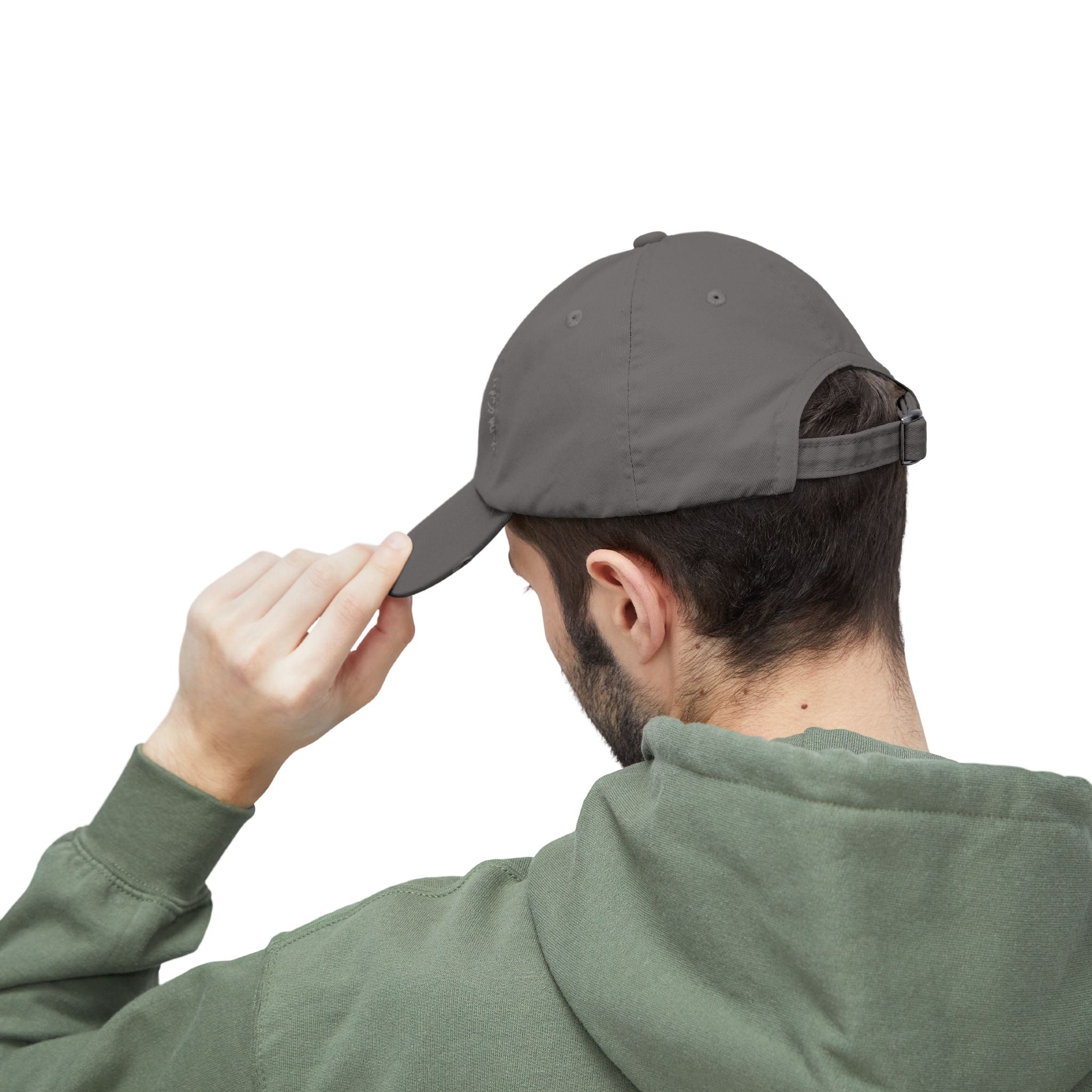 Distressed Black Cap HC Script Embroidery