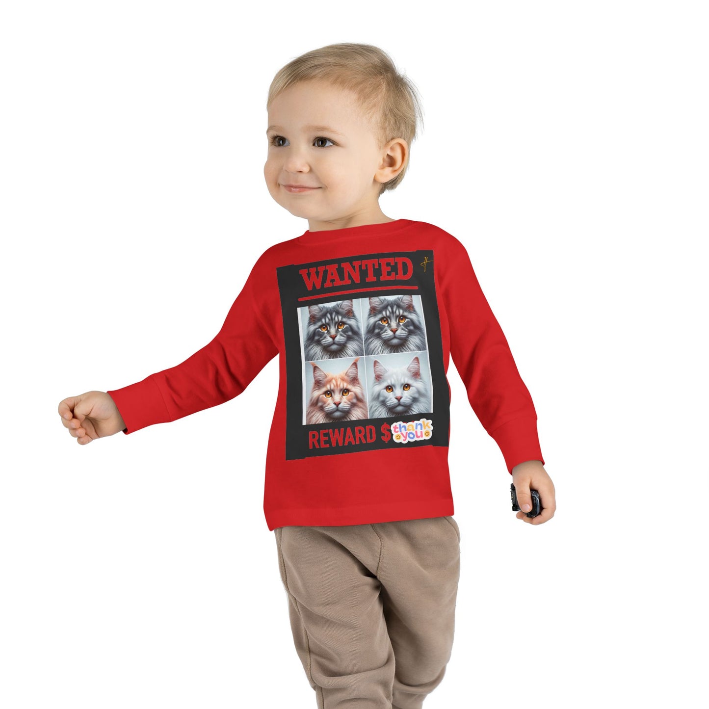 Wanted Cat Toddler Long Sleeve Tee #PY