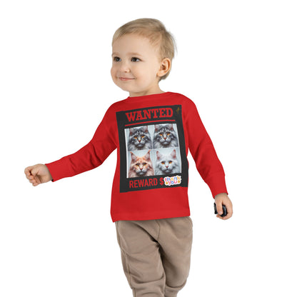 Wanted Cat Toddler Long Sleeve Tee #PY