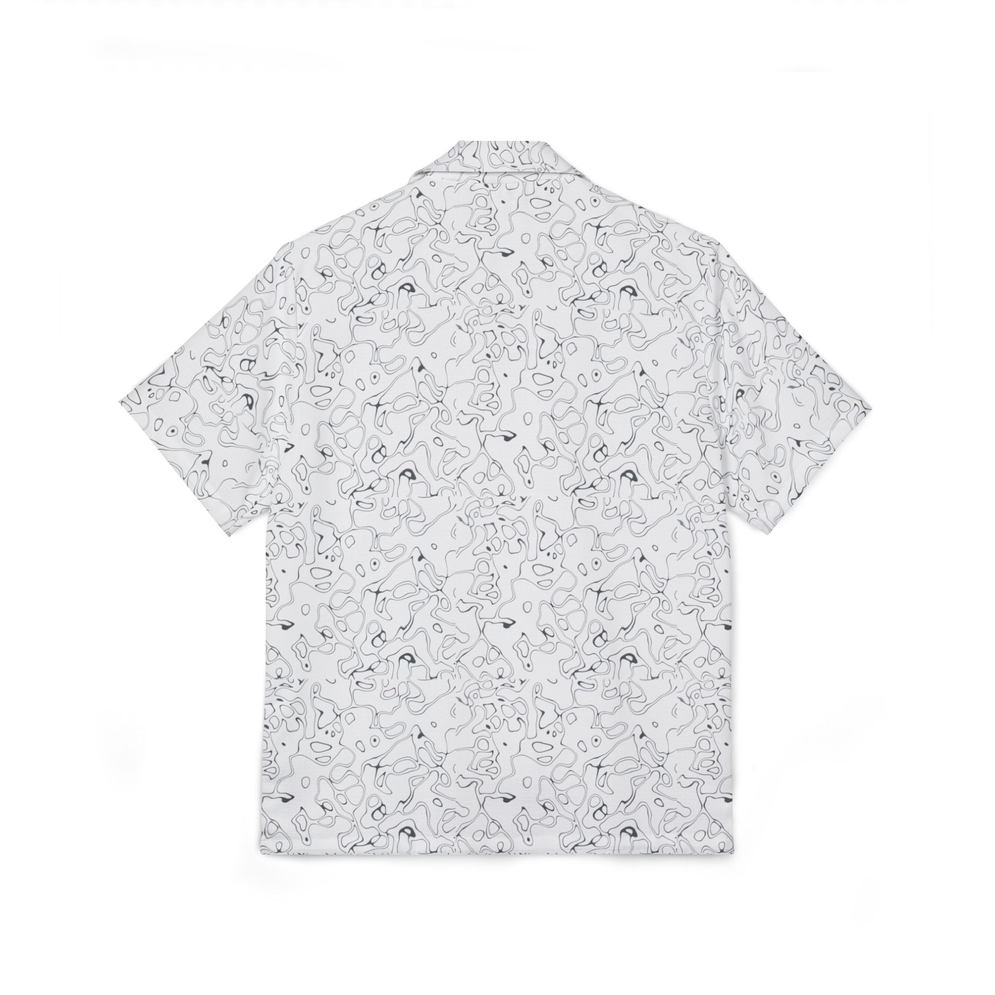 Chemise camp hawaïenne en marbre abstrait blanc pour homme