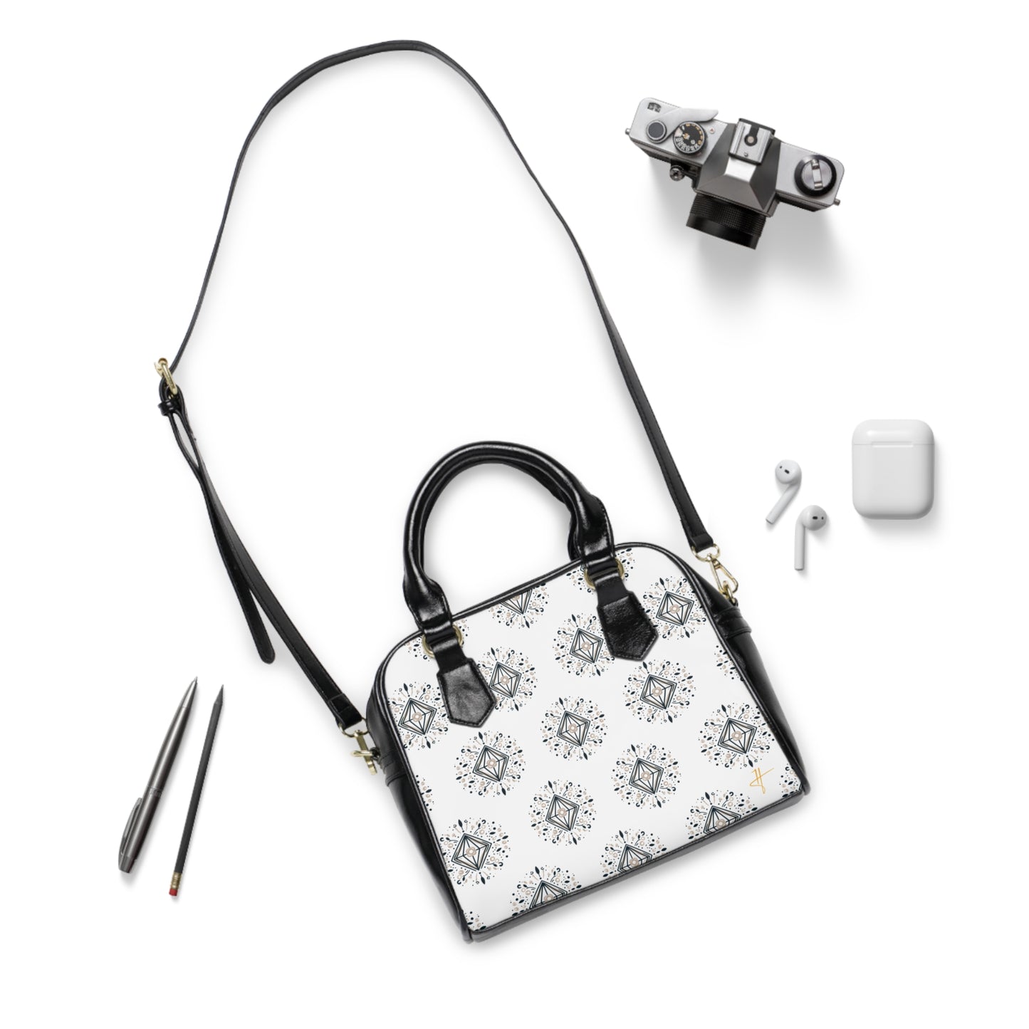 Diamond Folk Shoulder Handbag #PY