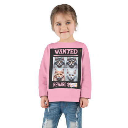 Wanted Cat Toddler Long Sleeve Tee #PY
