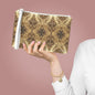 Fluid Brown Elegant Bohemian Clutch Handbag #PY
