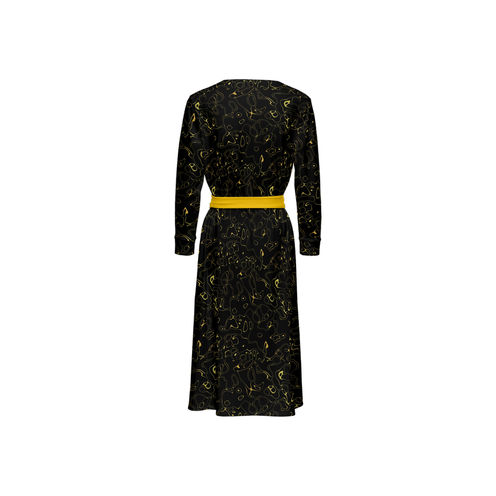 Humanchic Wave dress Wrap Dress - Black/Gold