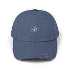 Distressed Black Cap HC Script Embroidery