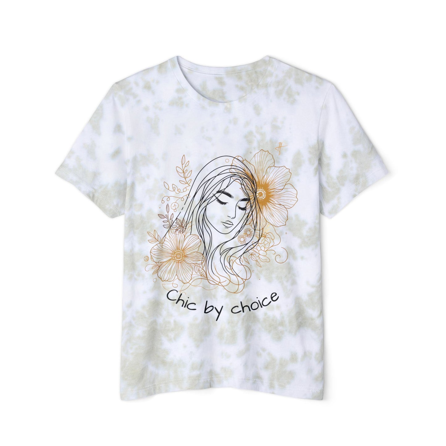 Art Line Bohemian Girl Tie-Dyed T-Shirt #PY