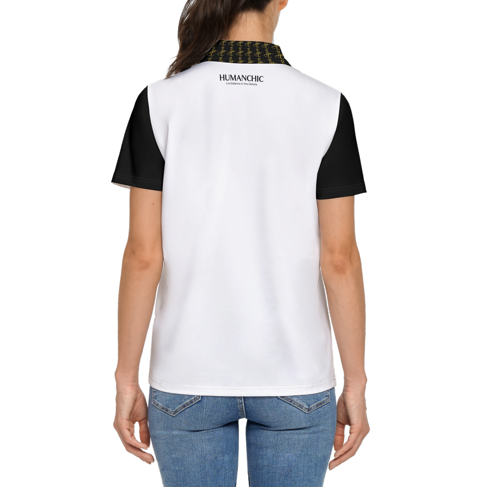 Love Women's Classic Fit Short-Sleeve Polo Shirt- White Novatomato