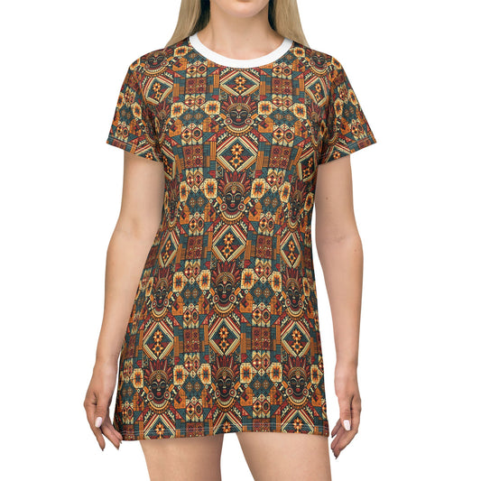Afrik Bohemian T-Shirt Dress #PY
