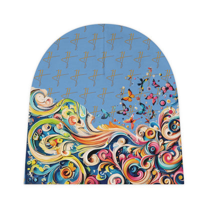 H Butterflies Baby Beanie Blue #PY