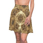 Fluid Brown Boho Chic Women's Skater Skirt #PY