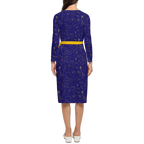 Humanchic Wave dress Wrap Dress - Navy/Gold