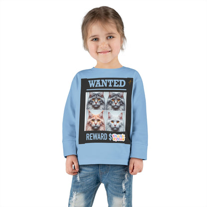 Wanted Cat Toddler Long Sleeve Tee #PY