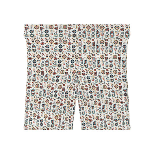 Flowered GEO Women's Biker Shorts #PY