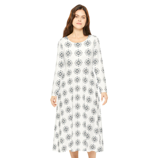 Diamond Folk Bohemian Long Sleeve Dance Dress #PY