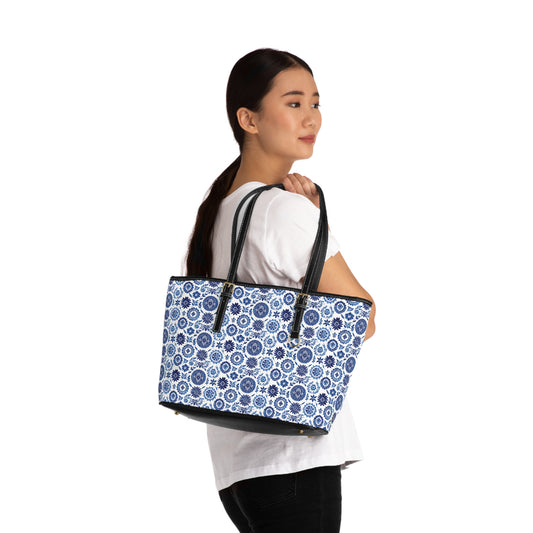 Royal Azure Leather Shoulder Bag #PY