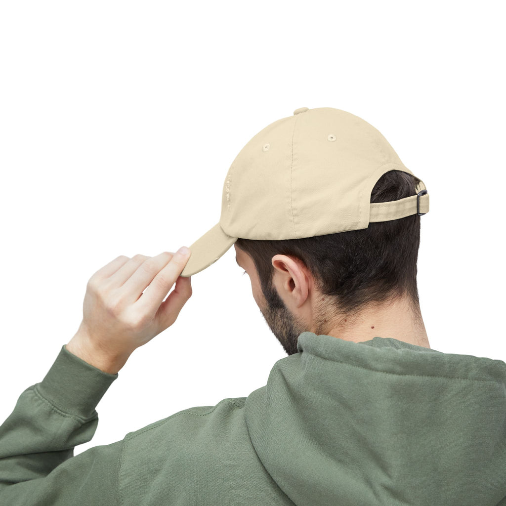 Distressed Black Cap HC Script Embroidery