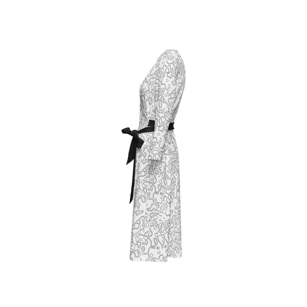 Humanchic Wave dress Wrap Dress - White/Black