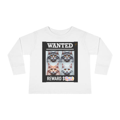 Wanted Cat Toddler Long Sleeve Tee #PY