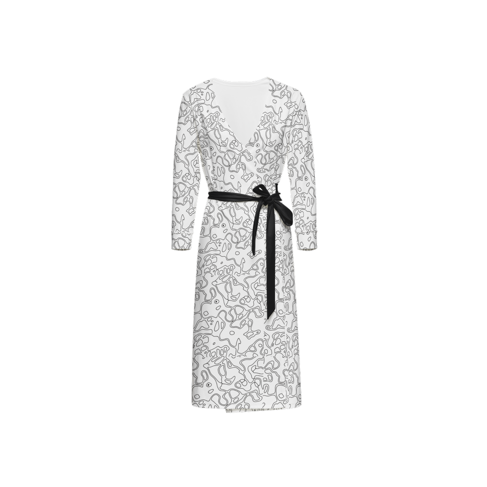 Humanchic Wave dress Wrap Dress - White/Black