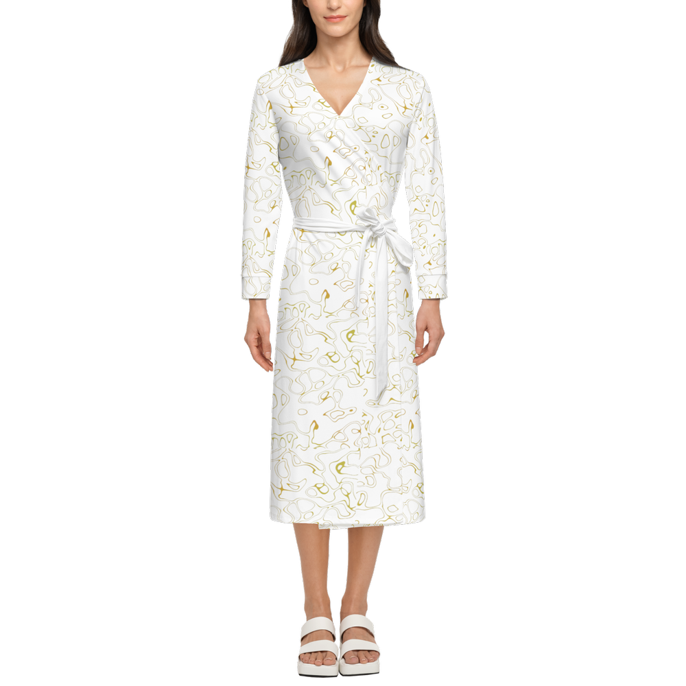 Humanchic Wave dress Wrap Dress - White/Gold