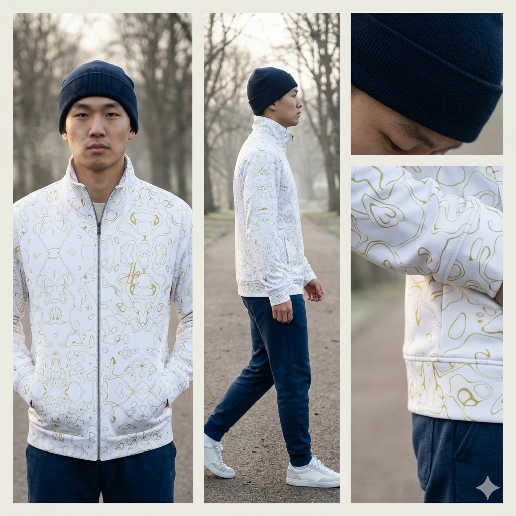 Veste de survêtement HUMANCHIC Atelier Everyday – Golden Waves (Unisexe)