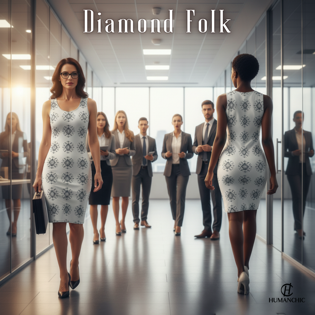 HUMANCHIC Refined Diamond Folk Bodycon Dress — Women